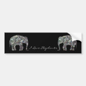Zilverige zilvermozaïekglitter Elephant Bumpersticker (Voorkant)