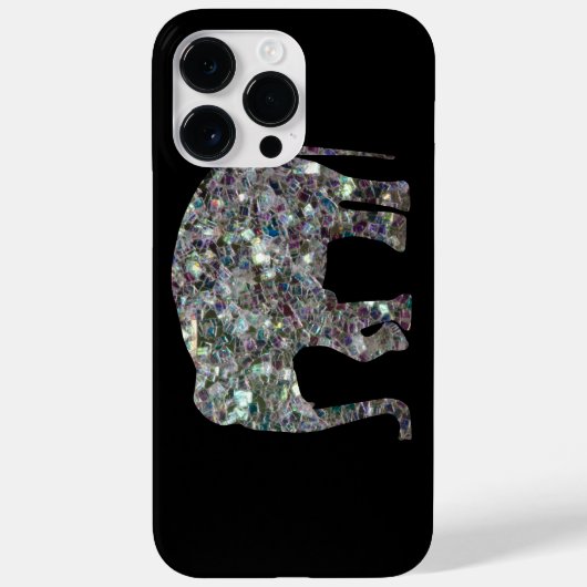 Zilverige zilvermozaïekglitter Elephant Case-Mate iPhone Case (Achterkant)