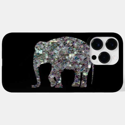 Zilverige zilvermozaïekglitter Elephant Case-Mate iPhone Case (Achterkant (horizontaal))