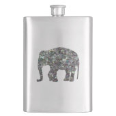 Zilverige zilvermozaïekglitter Elephant Heupfles (Voorkant)