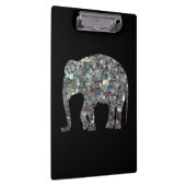 Zilverige zilvermozaïekglitter Elephant Klembord (Rechts)