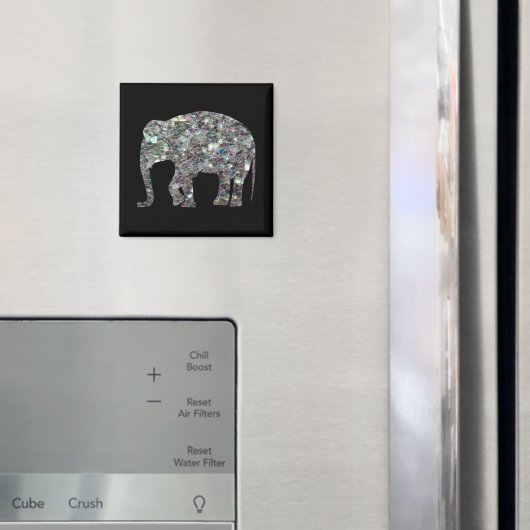 Zilverige zilvermozaïekglitter Elephant Magneet (Insitu (Koelkast))
