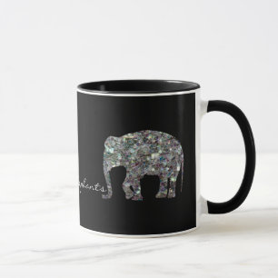 Zilverige zilvermozaïekglitter Elephant Mok