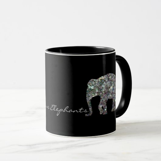 Zilverige zilvermozaïekglitter Elephant Mok (Voorkant rechts)