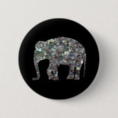 Zilverige zilvermozaïekglitter Elephant Ronde Button 5,7 Cm (Voorkant)