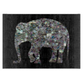 Zilverige zilvermozaïekglitter Elephant Snijplank (Voorkant)