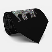 Zilverige zilvermozaïekglitter Elephant Stropdas (Opgerold)