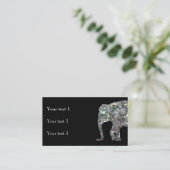 Zilverige zilvermozaïekglitter Elephant Visitekaartje (Staand voorkant)