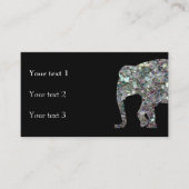 Zilverige zilvermozaïekglitter Elephant Visitekaartje (Voorkant)
