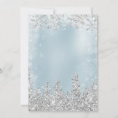 Zilverijblauwe sneeuw met kerstwinter bruiloft kaart (Achterkant)