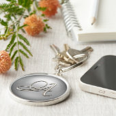 ZilverInitiaal Sleutelhanger (Zijkant)