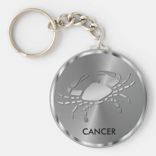 Zilverkanker ♋ krab - Zodiac Sign Sleutelhanger (Voorkant)