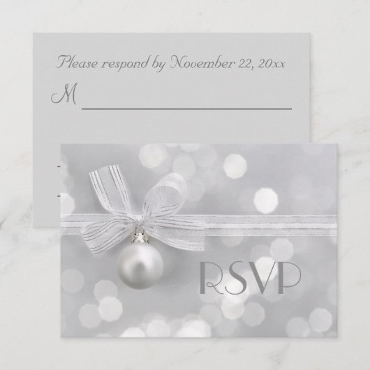 ZilverkerstrSVP RSVP Kaartje (Voorkant / Achterkant)