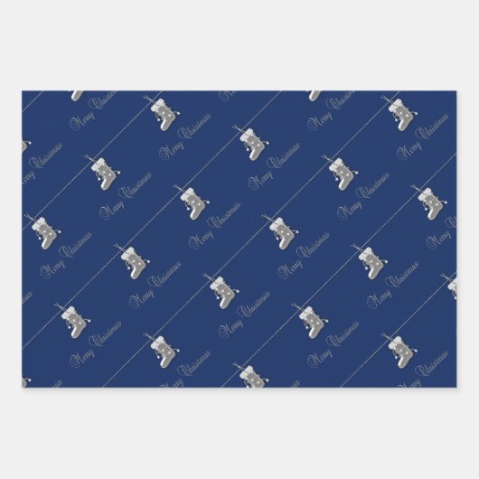 Zilverkerstversieringen Inpakpapier Vel (Voorkant)