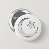 Zilverkleurd Star- en Crescent-symbool Ronde Button 5,7 Cm (Voorkant /achterkant)
