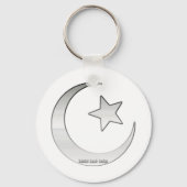 Zilverkleurd Star- en Crescent-symbool Sleutelhanger (Voorkant)