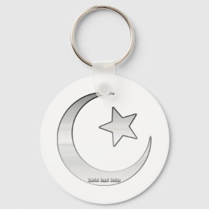 Zilverkleurd Star- en Crescent-symbool Sleutelhanger