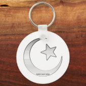 Zilverkleurd Star- en Crescent-symbool Sleutelhanger (Voorkant)