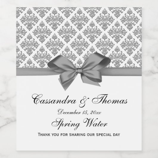 Zilverkleurd Wasje Grijs H Wijnflesje Etiket (Enkel label)