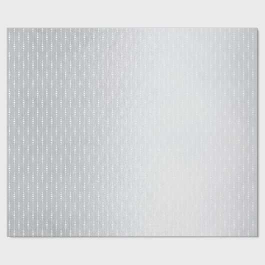 Zilverkleurd zwart-wit-grijze fijne druppelstrips cadeaupapier (Vlak)