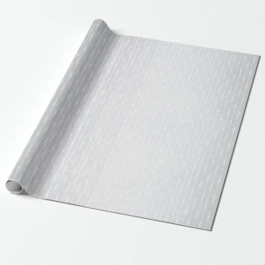 Zilverkleurd zwart-wit-grijze fijne druppelstrips cadeaupapier (Uitgerold)