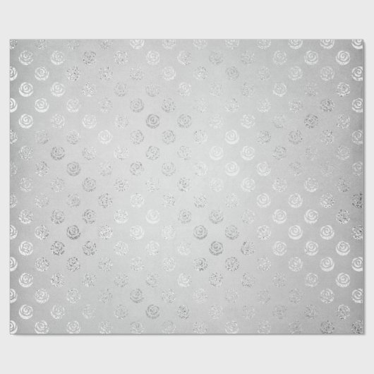 Zilverkleurd zwart-witgrijze Rozen Cadeaupapier (Vlak)