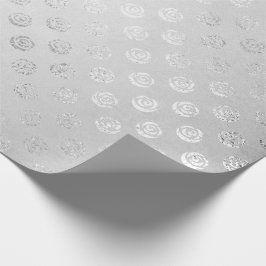 Zilverkleurd zwart-witgrijze Rozen Cadeaupapier