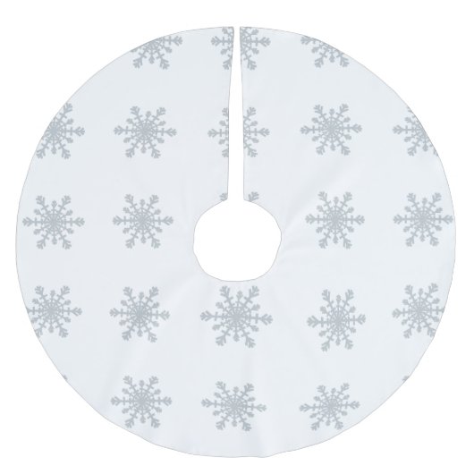 Zilverkleurde sneeuwvlokken op winterwit kerstboom rok (Voorkant)