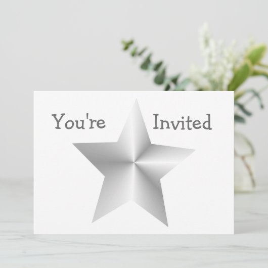 Zilverkleurde ster Elke keer Kaart (Staand voorkant)