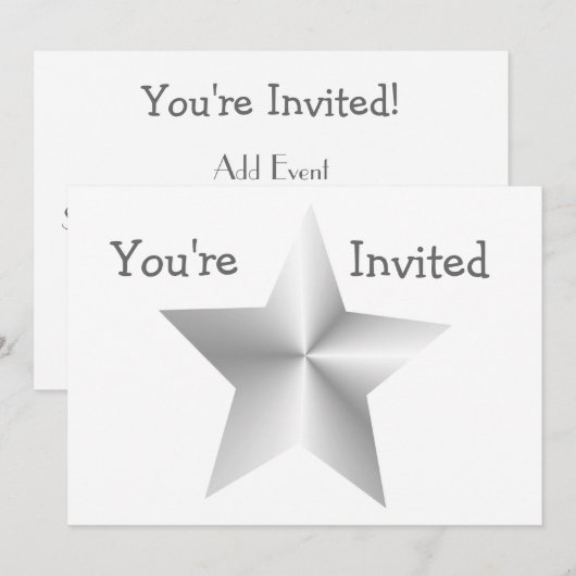 Zilverkleurde ster Elke keer Kaart (Voorkant / Achterkant)