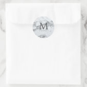 zilverkleurig masculinair dubbel monogram ronde sticker (Tas)