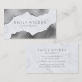 zilverkleurig ondergedompeld marmer | Visitekaartj Visitekaartje (Voorkant / Achterkant)