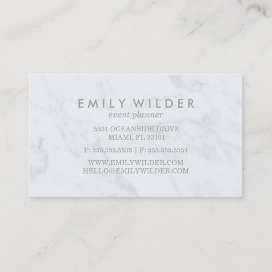 zilverkleurig ondergedompeld marmer | Visitekaartj Visitekaartje (Achterkant)