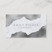 zilverkleurig ondergedompeld marmer | Visitekaartj Visitekaartje (Voorkant)