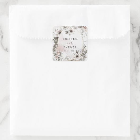 zilverkleurig vierkant vierkante sticker (Tas)