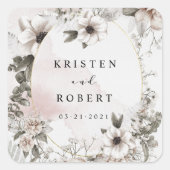 zilverkleurig vierkant vierkante sticker (Voorkant)