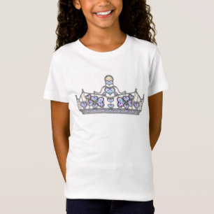 Zilverkroon van hartdiamanten t-shirt