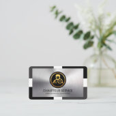 Zilverlaag op stijlvol Lijst rijden Visitekaartje (Staand voorkant)