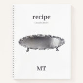  zilverlade Witte Ontvang Minimaal Monogram Notitieboek (Voorkant)