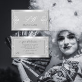  Zilverlichte, grijze Initialen Visitekaartje