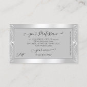  Zilverlichte, grijze Initialen Visitekaartje (Achterkant)