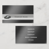 Zilverlijnde Visitekaartje van de Sportauto (Voorkant / Achterkant)