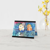 ZILVERMAAN Chow hond waterverf Kaart (Gele Bloem)