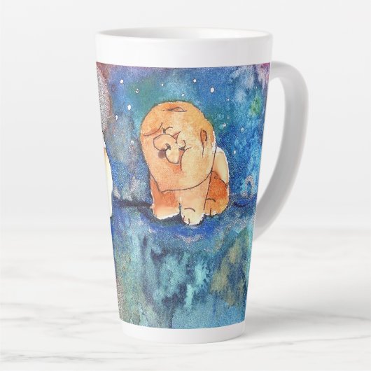 ZILVERMAAN Chow hond waterverf Latte Mok (Rechterhoek)