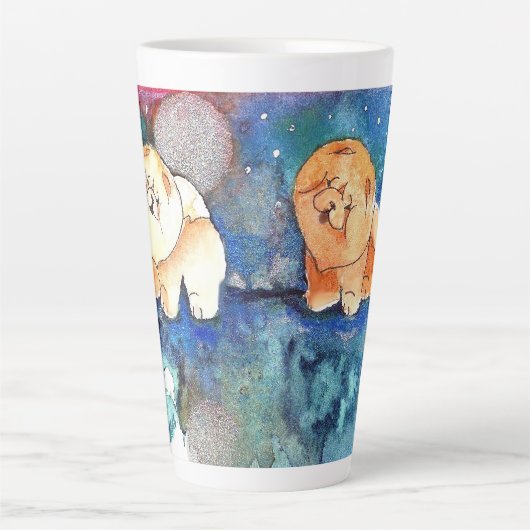 ZILVERMAAN Chow hond waterverf Latte Mok (Voorkant)