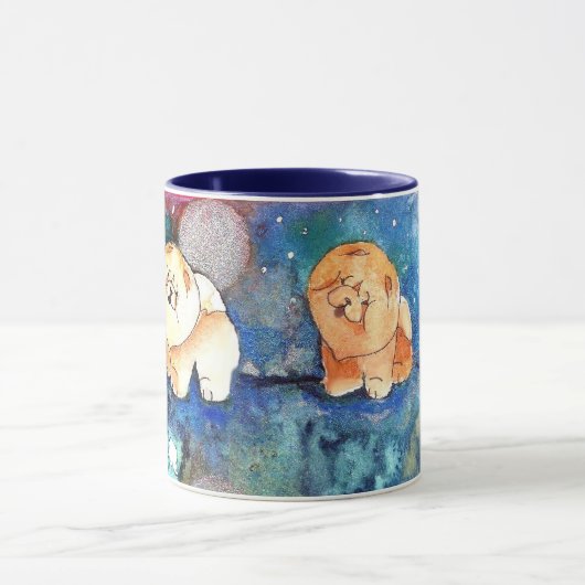 ZILVERMAAN Chow hond waterverf Mok (Midden)