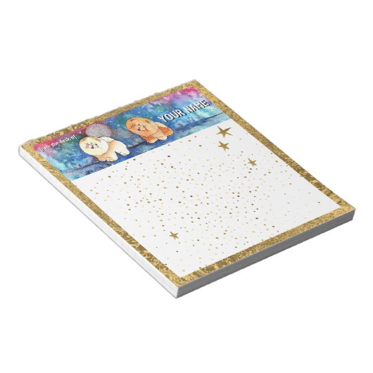 ZILVERMAAN Chow hond waterverf Notitieblok (Schuin)