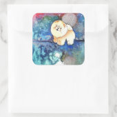 ZILVERMAAN Chow hond waterverf Vierkante Sticker (Tas)