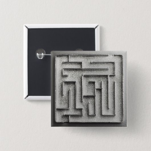 Zilvermaze Vierkante Button 5,1 Cm (Voorkant /achterkant)