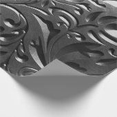 Zilvermetaal gegraveerd ziet er abstract grijs sta cadeaupapier (Hoek)